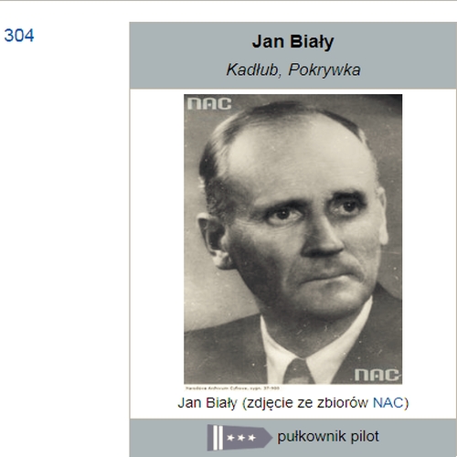 Wpis płk. Jana Białego w Wikipedii